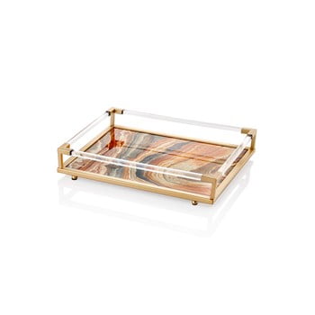 Tavă din marmură cu capac mia marble bej, 46 x 32 cm