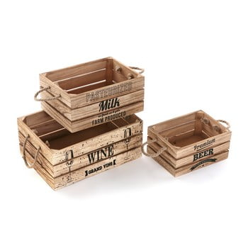 Set 3 cutii de lemn versa