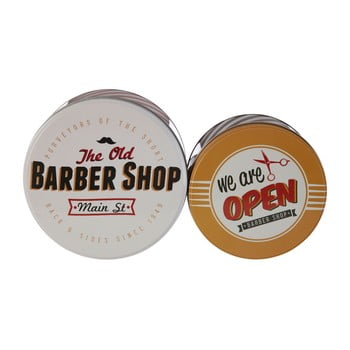 Set 2 cutii depozitare din tablă premier housewares barber shop