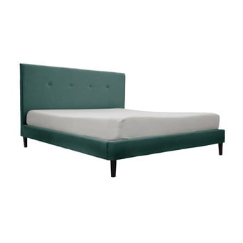 Pat vivonia kent 160 x 200 cm, verde - albastru, picioare culoare negru