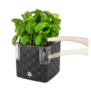 Ghiveci de flori flower lover cobble, 14 x 14 cm, gri antracit