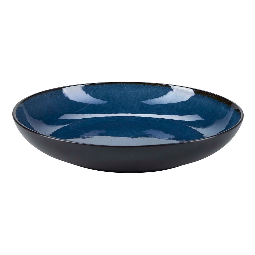 Modrý kameninový talíř Bahne & CO Birch, ø 23,5 cm