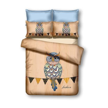 Lenjerie de pat din microfibră decoking owls autumnstory, 200 x 220 cm
