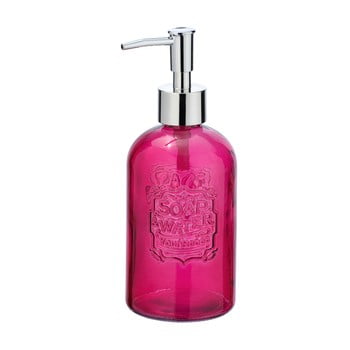 Dozator sticlă pentru săpun wenko vetro, 520 ml, roz