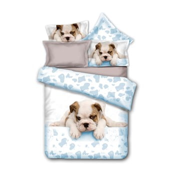 Lenjerie de pat pentru 1 persoană DecoKing Anilove Grumpy Puppy, 135 x 200 cmm