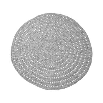 Covor rotund din bumbac label51 knitted, ⌀ 150 cm, gri
