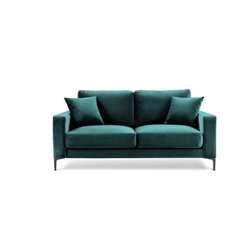 Canapea cu tapițerie din catifea kooko home harmony, 158 cm, albastru turcoaz