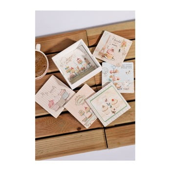 Set 6 suporturi pentru pahare din bambus kosova cupcakes, 12 x 12 cm
