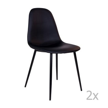 Set 2 scaune cu picioare negre house nordic stockholm, negru