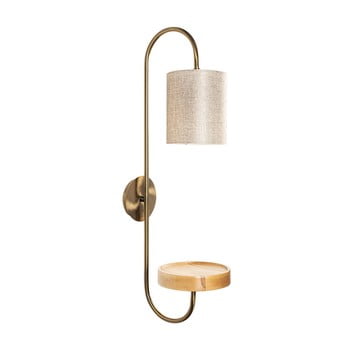 Aplică metalică cu abajur crem opviq lights marylena, auriu