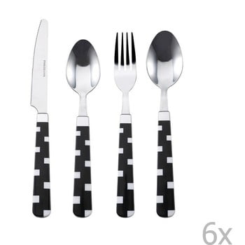 Set tacâmuri cu detalii negre bergner squad, 24 piese