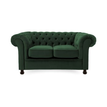Canapea 2 locuri vivonita chesterfield, verde închis
