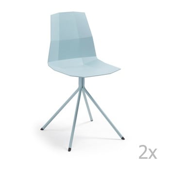 Set 2 scaune la forma pixel, albastru