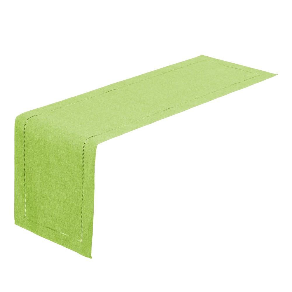 Limetkově zelený běhoun na stůl Unimasa, 150 x 41 cm