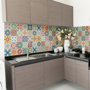 Set 60 autocolante de perete ambiance cement tiles montanares, 15 x 15 cm