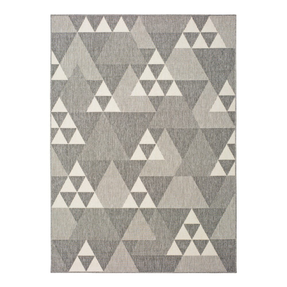 Šedý venkovní koberec Universal Clhoe Triangles, 120 x 170 cm
