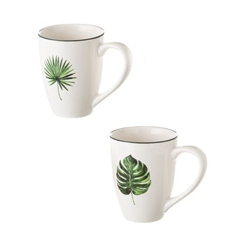 Set 2 căni din ceramică unimasa tropic, 350 ml