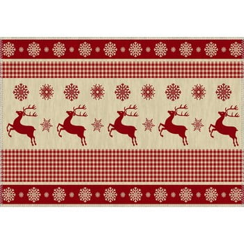 Covor Vitaus Christmas Period Red Deers Pattern, 50 x 80 cm