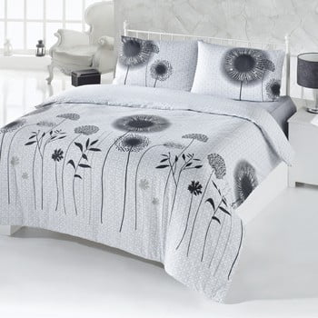 Lenjerie de pat cu cearșaf white and black, 200 x 220 cm