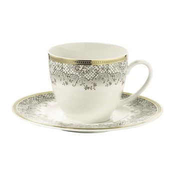 Set 6 cești din porțelan pentru cafea cu farfurie kutahya prosper, 50 ml