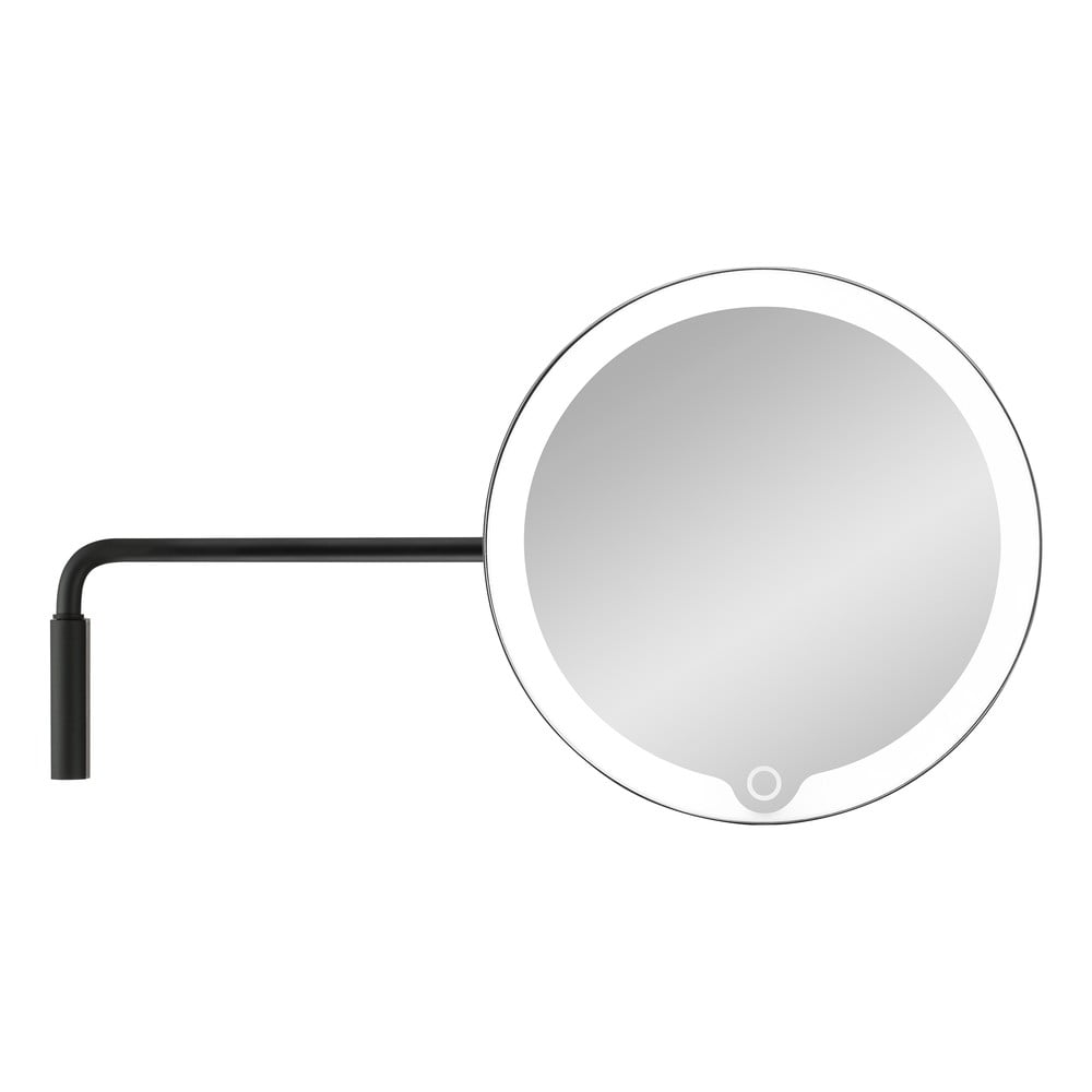 Černé nástěnné kosmetické zrcadlo s LED podsvícením Blomus Modo