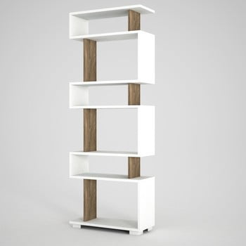 Bibliotecă blok, alb-maro