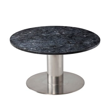 Masă de cafea cu structură argintie rge pepo, ⌀ 85 cm, negru