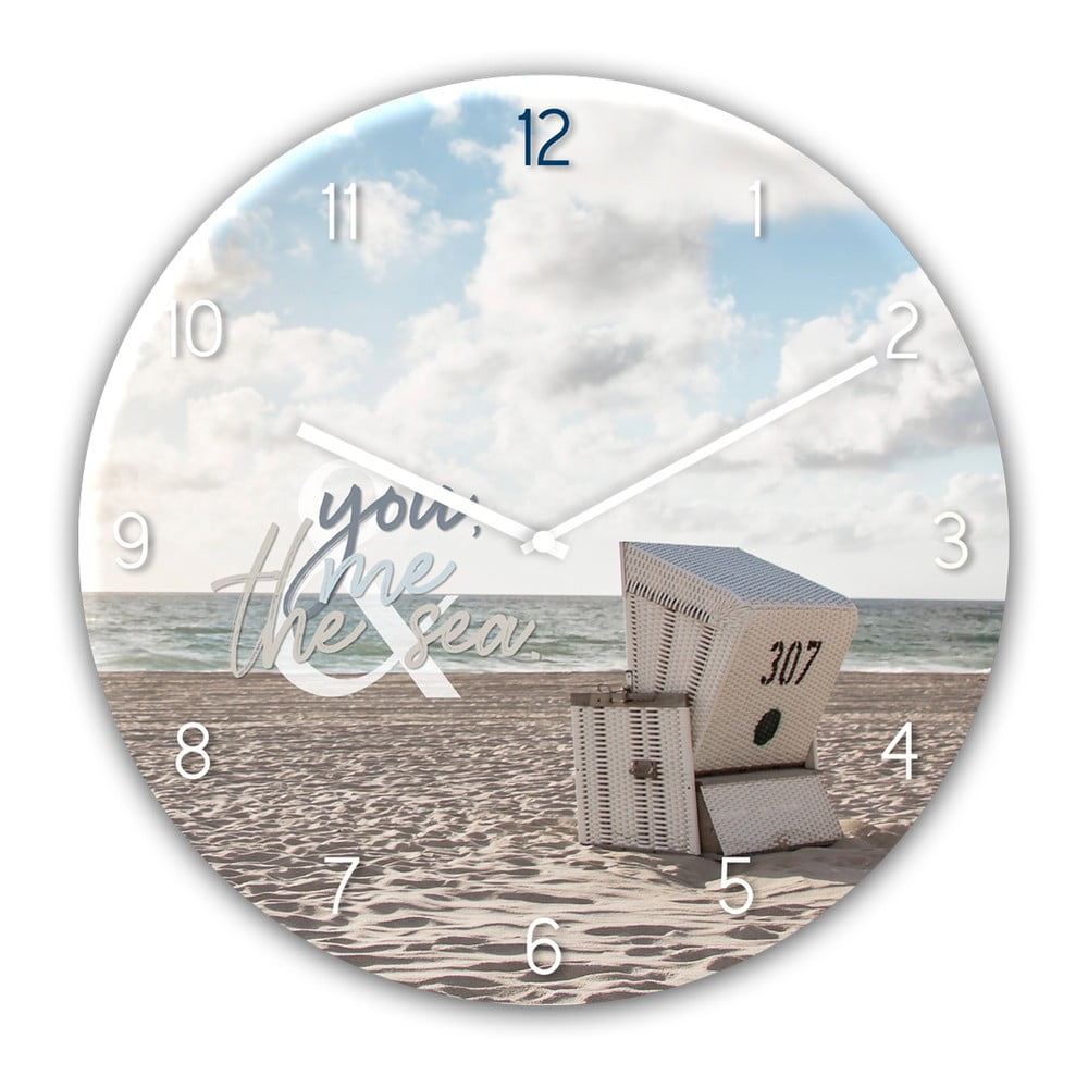 Skleněné nástěnné hodiny Styler The Se, ø 30 cm