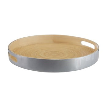 Tavă servire din bambus premier housewares, ⌀ 35 cm, argintiu