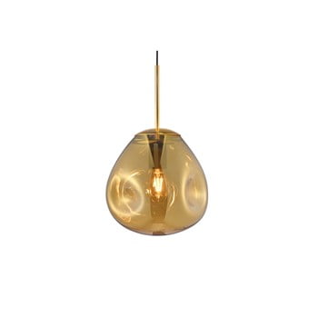Lustră cu abajur din sticlă suflată leitmotiv pendulum, înălțime 20 cm, auriu