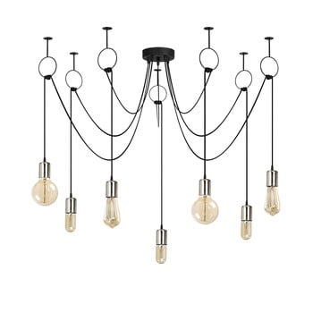 Lustră de 7 becuri opviq lights sirin, negru