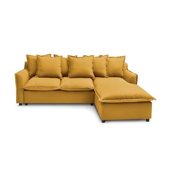 Colțar extensibil cu extensie pe partea dreaptă bobochic paris mona, galben