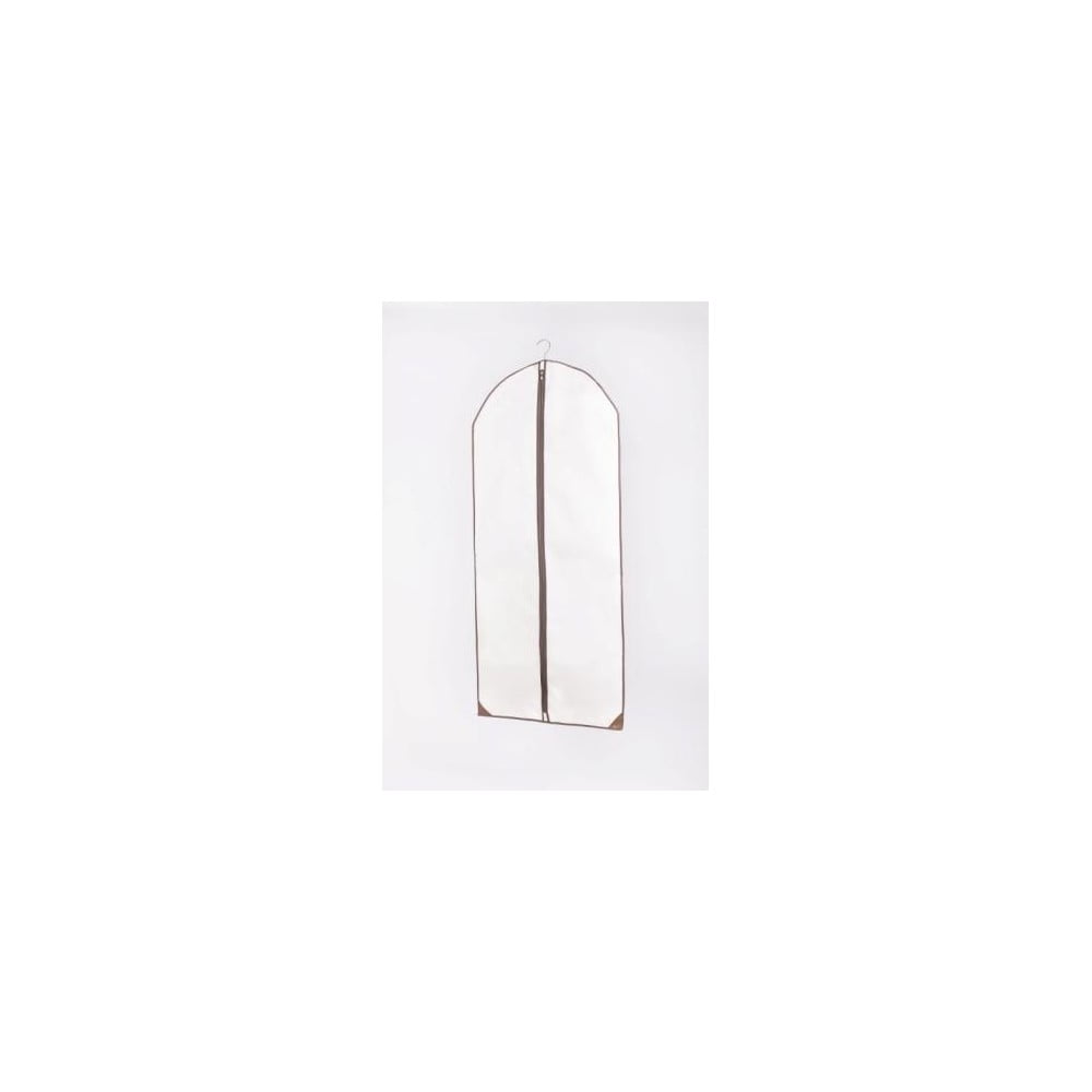 Bílý ochranný vak z přírodního plátna na oblečení Compactor Tina, délka 137 cm
