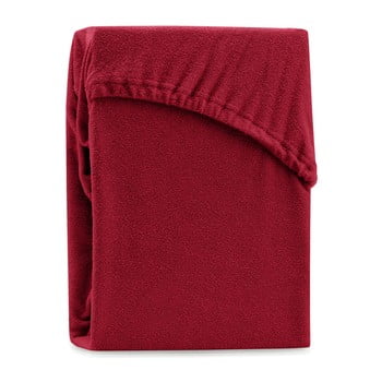 Cearșaf elastic pentru pat dublu ameliahome ruby dark red, 220-240 x 220 cm, roșu închis