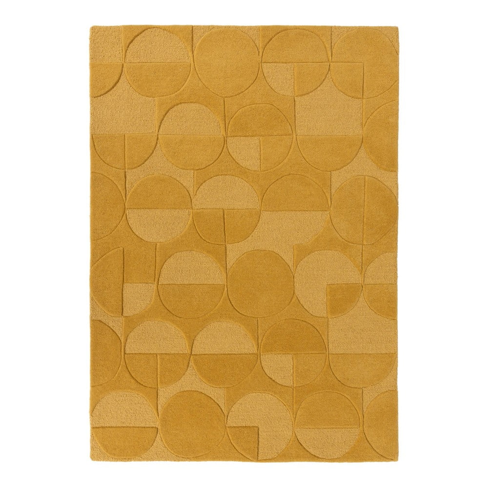Žlutý vlněný koberec Flair Rugs Gigi, 160 x 230 cm
