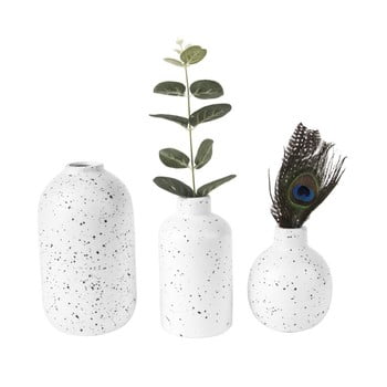 Set 3 vaze din ceramică PT LIVING Dotted, alb