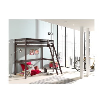 Pat pentru copii cu scară vipack pino, 90 x 200 cm, gri
