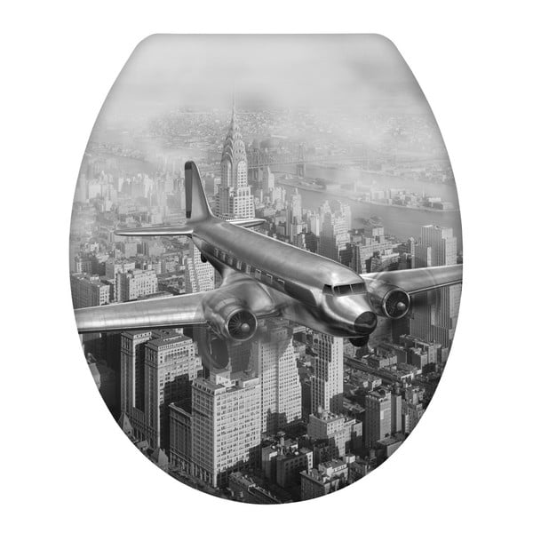 WC sedátko se snadným zavíráním Wenko Old Time Plane, 45 x 37,5 cm