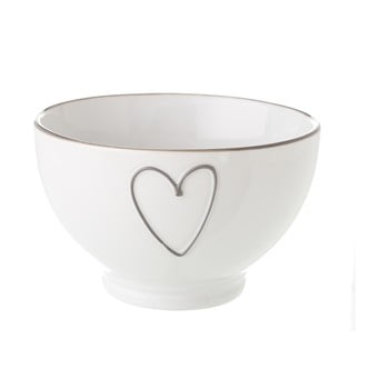 Bol din ceramică unimasa heart, 580 ml, alb