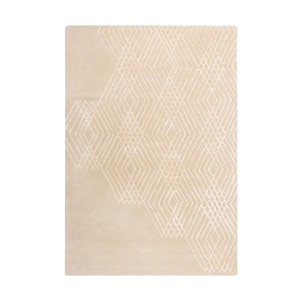 Béžový vlněný koberec Flair Rugs Diamonds, 160 x 230 cm