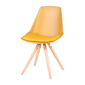 Set 4 scaune cu picioare din lemn de pin sømcasa bella, galben