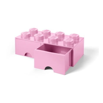 Cutie depozitare cu 2 sertare lego®, roz deschis