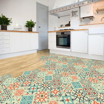 Set 10 autocolante de podea ambiance hexagons lieva, 40 x 90 cm