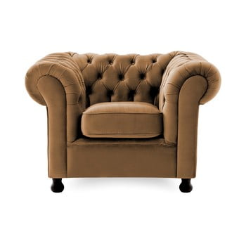 Fotoliu vivonita chesterfield, maro