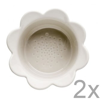 Set 2 boluri din porțelan Sagaform Flowers, 13 x 6,5 cm, bej