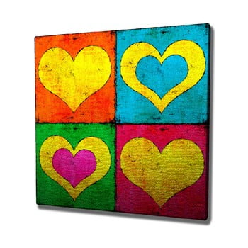 Tablou pe pânză Color Hearts, 45 x 45 cm