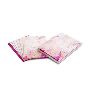 Set 6 hârtii de scris cu plic go stationery quartz, roz