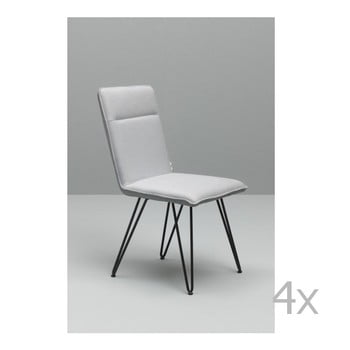 Set 4 scaune Design Twist Elice, alb cu picioare negre
