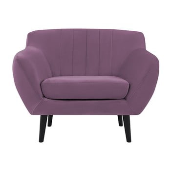 Fotoliu cu picioare negre mazzini sofas toscane, mov