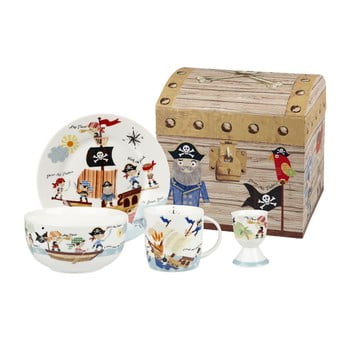 Set de masă din porțelan pentru copii Churchill China Pirates, 4 buc.